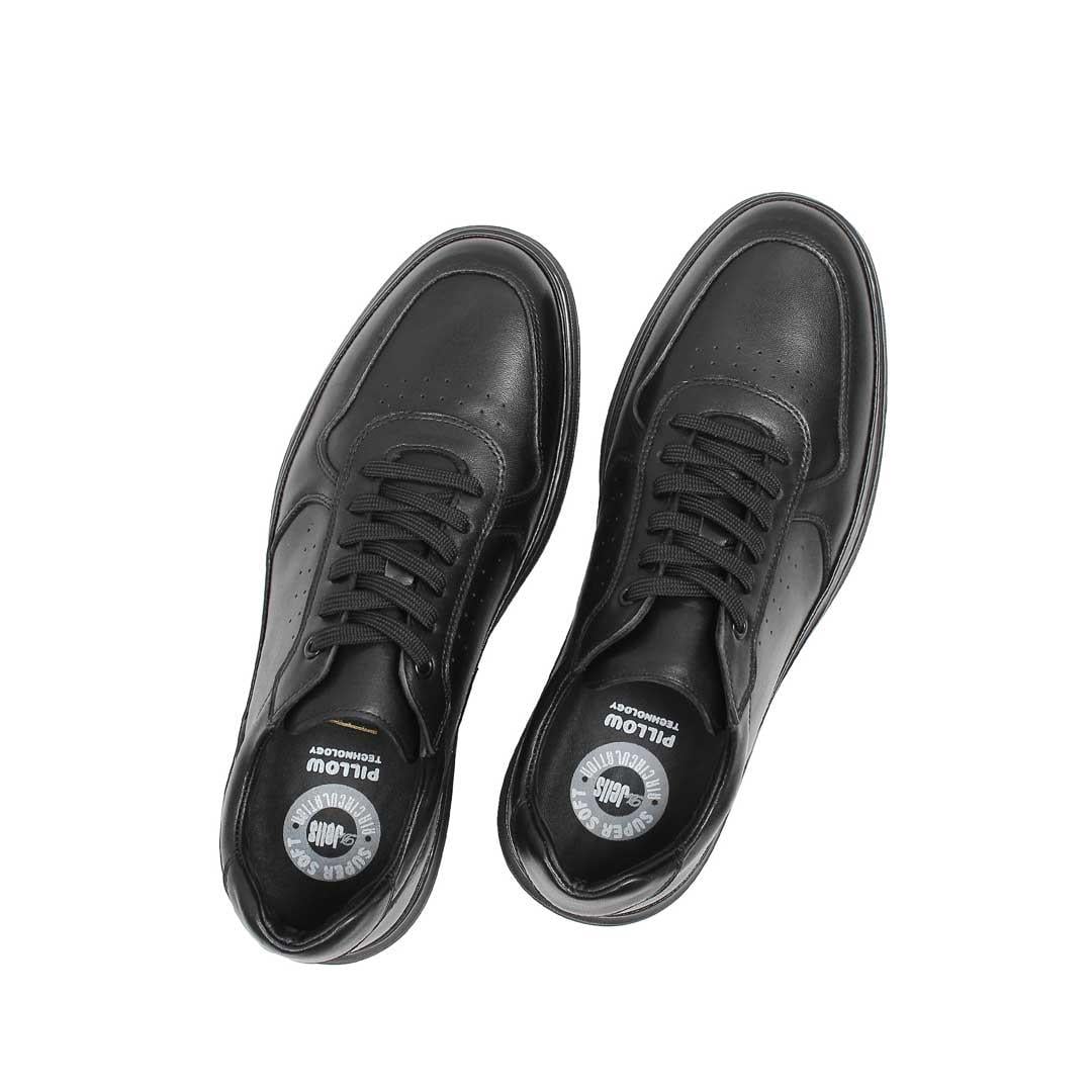 Celal Gültekin Erkek Siyah Bağcıklı Deri Sneaker