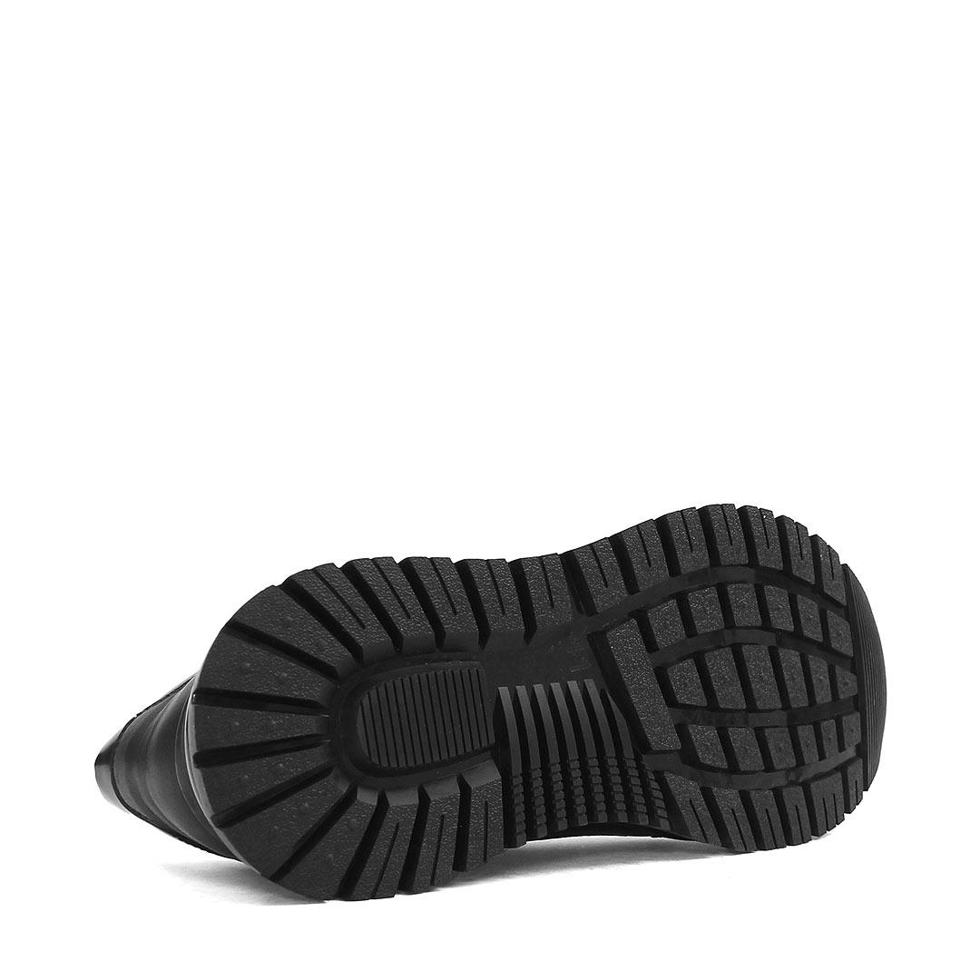 Celal Gültekin Erkek Siyah Bağcıklı Kalın Tabanlı Deri Sneaker