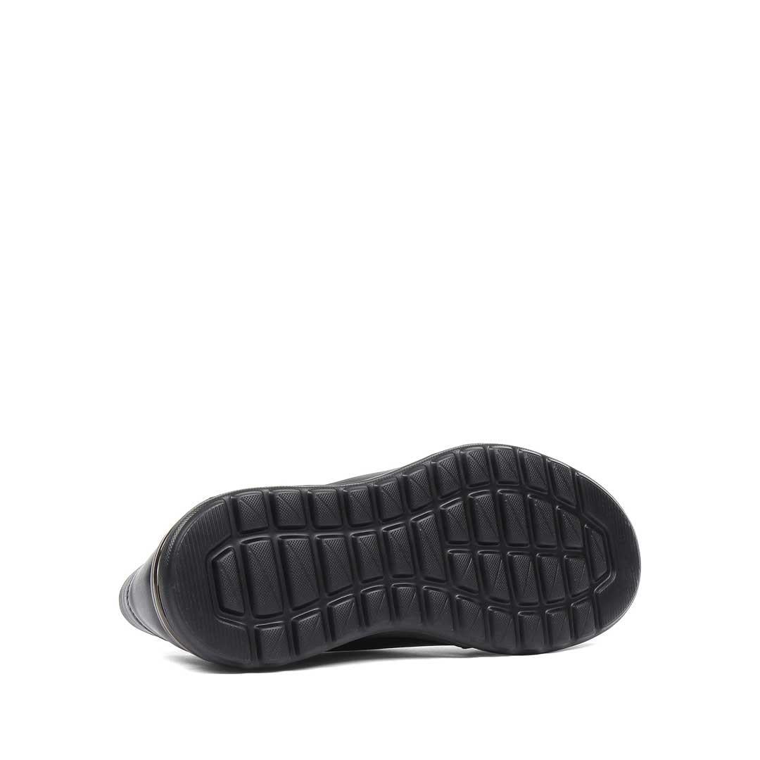 Celal Gültekin Erkek Siyah Bağcıklı Kalın Tabanlı Deri Sneaker
