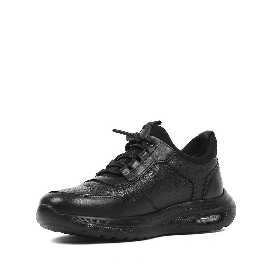 Celal Gültekin Erkek Siyah Bağcıklı Kalın Tabanlı Deri Sneaker