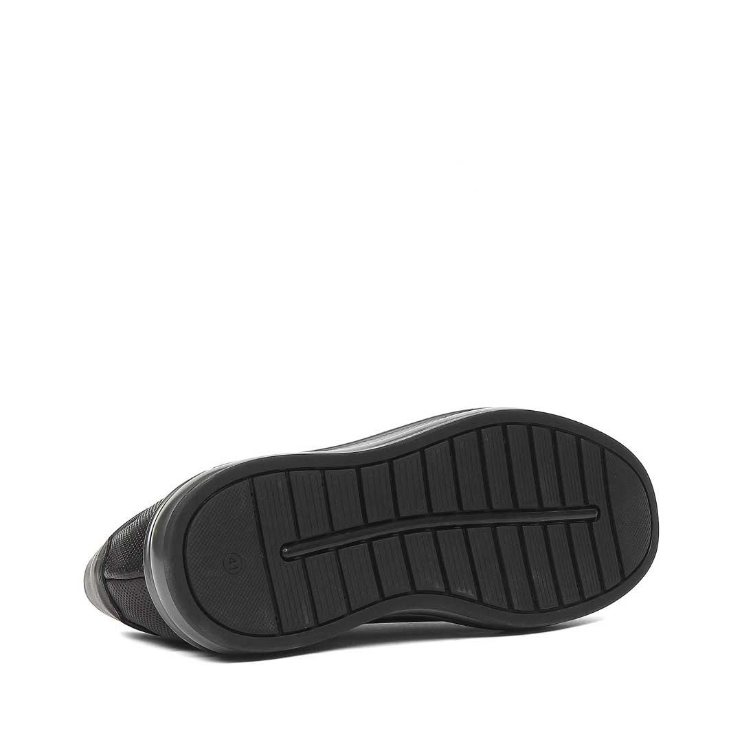 Celal Gültekin Erkek Siyah Bağcıklı Kalın Tabanlı Deri Sneaker