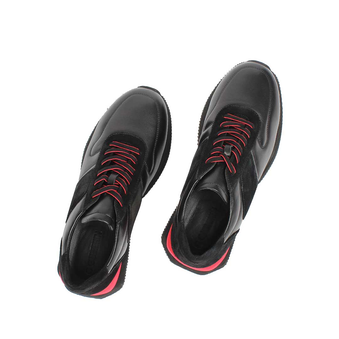 Celal Gültekin Erkek Siyah Bağcıklı Kalın Tabanlı Sneaker