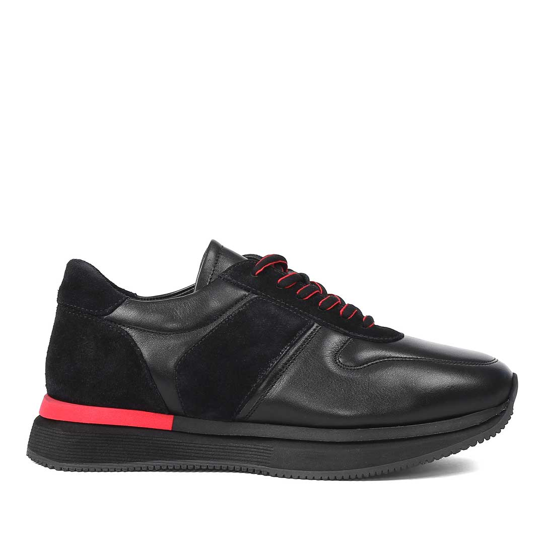 Celal Gültekin Erkek Siyah Bağcıklı Kalın Tabanlı Sneaker
