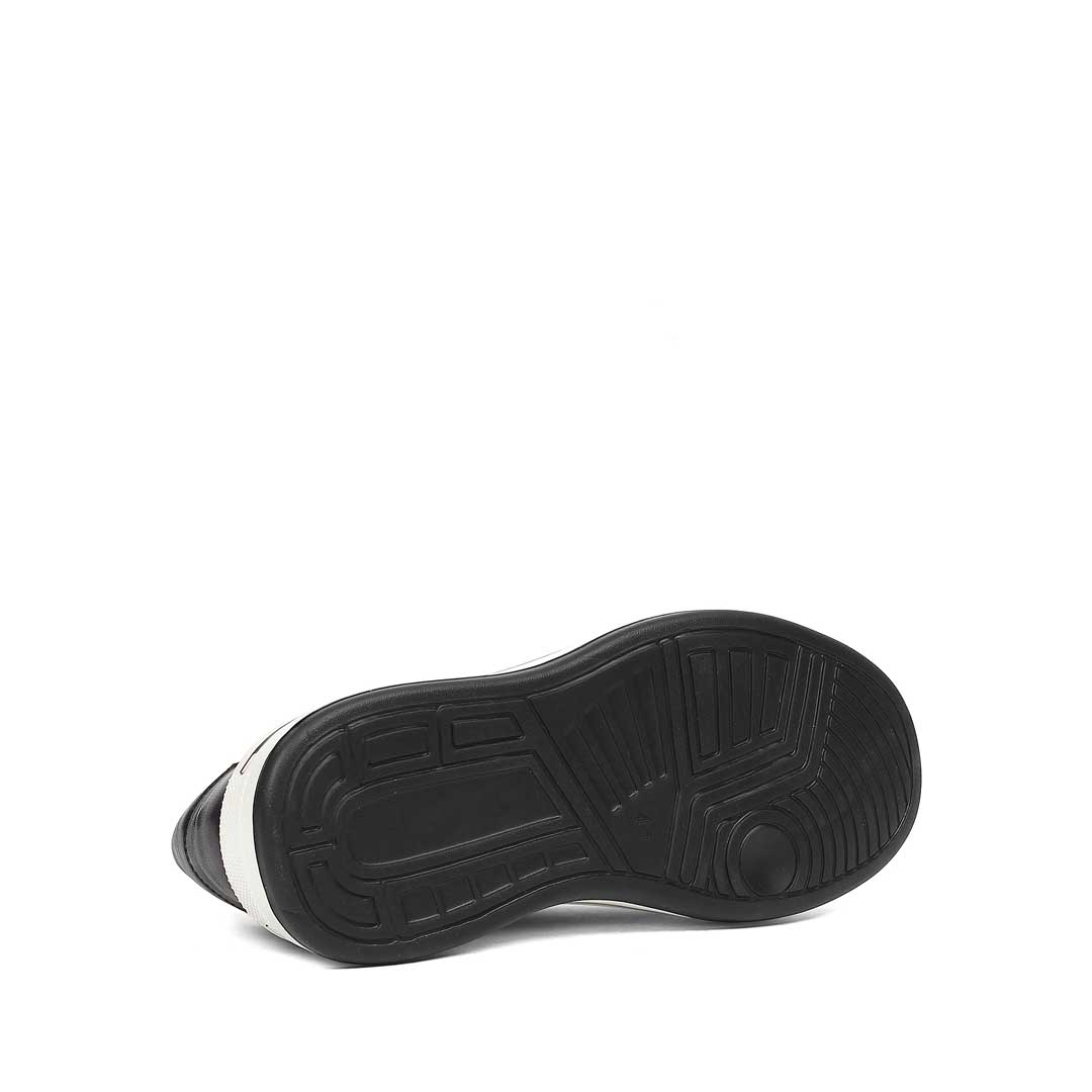 Celal Gültekin Erkek Siyah Baskılı Bağcıklı Kalın Tabanlı Deri Sneaker