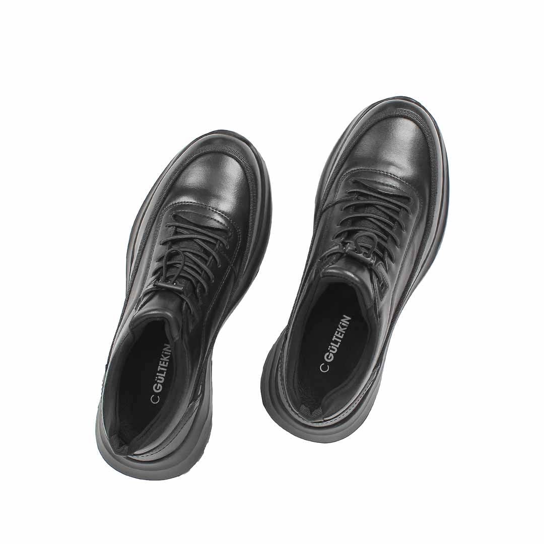 Celal Gültekin Erkek Siyah Deri Sneaker