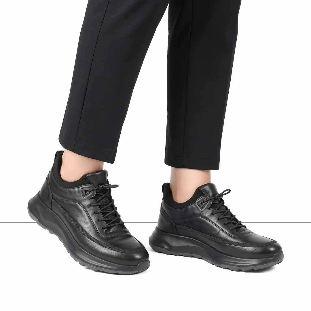 Celal Gültekin Erkek Siyah Deri Sneaker