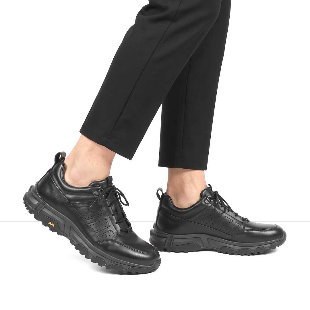 Celal Gültekin Erkek Siyah Deri Sneaker