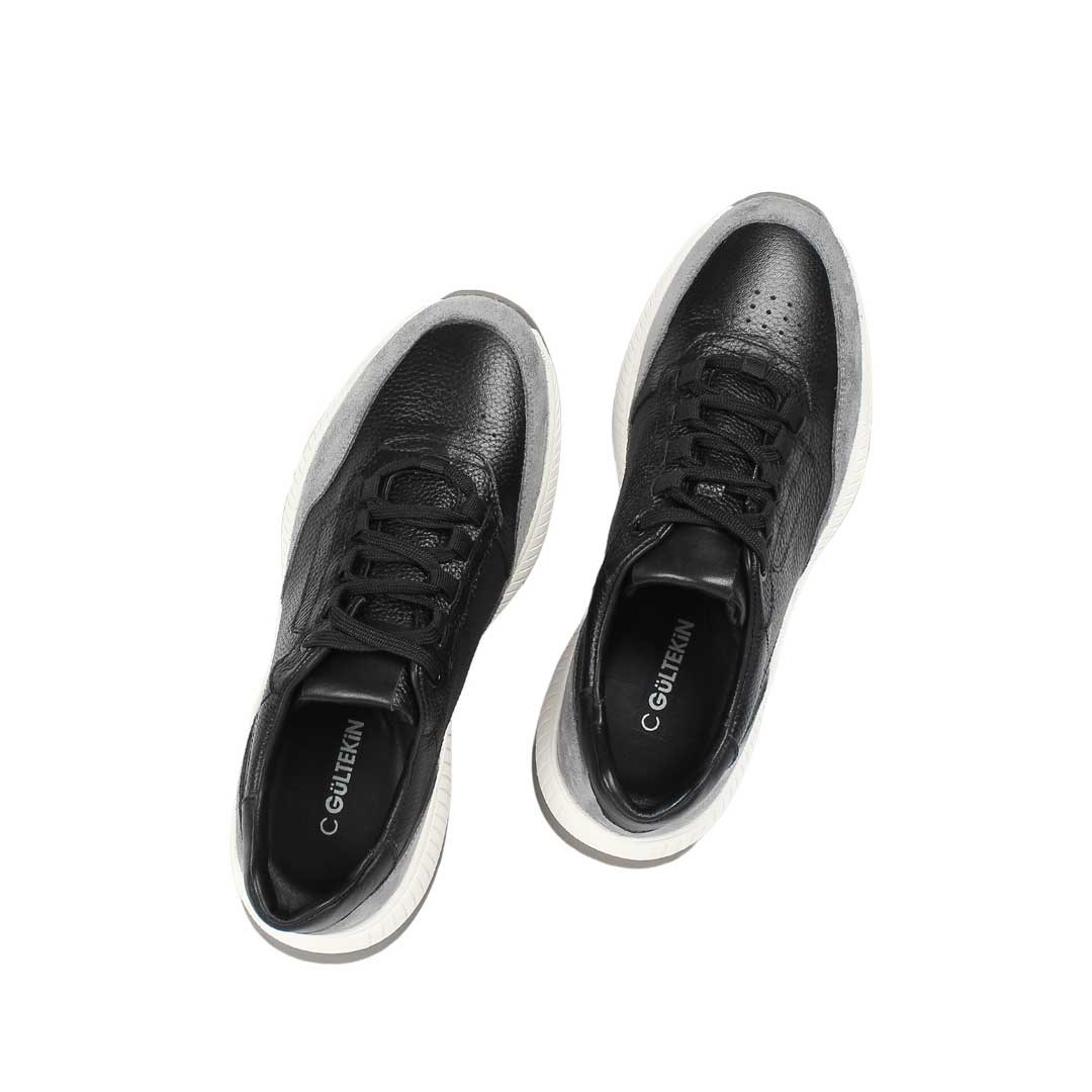 Celal Gültekin Erkek Siyah Gri Süet Deri Sneaker