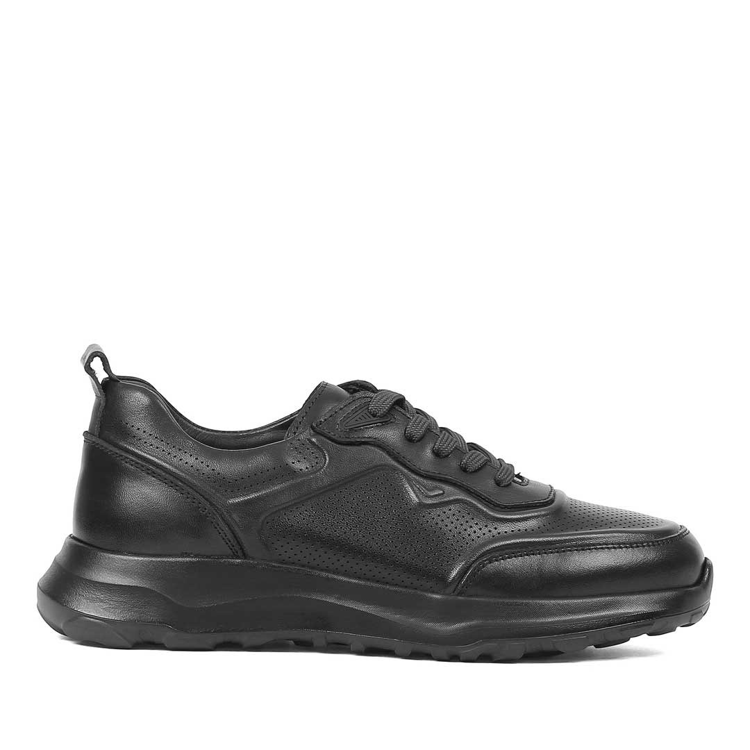 Celal Gültekin Erkek Siyah Kalın Tabanlı Deri Sneaker