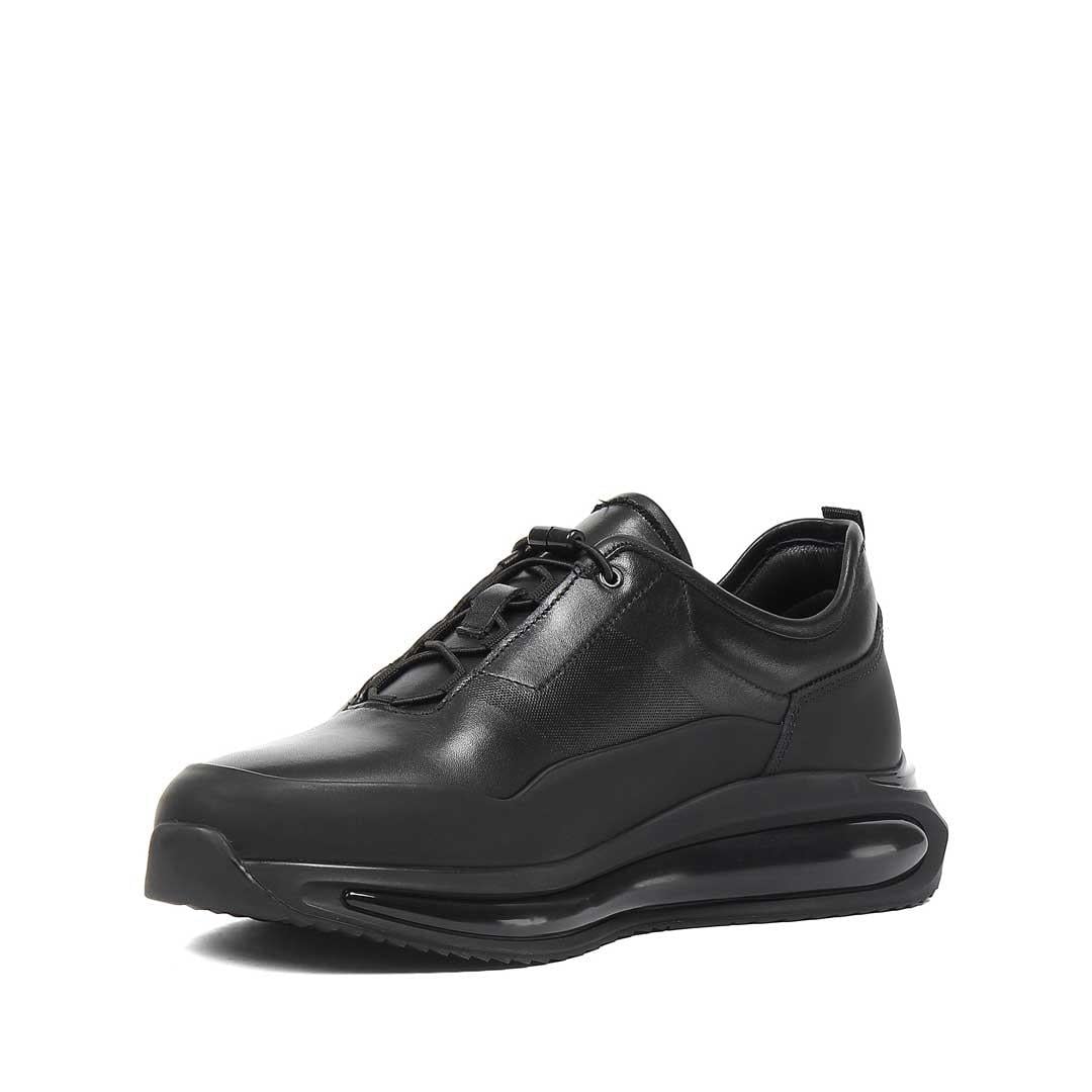 Celal Gültekin Erkek Siyah Kalın Tabanlı Deri Sneaker