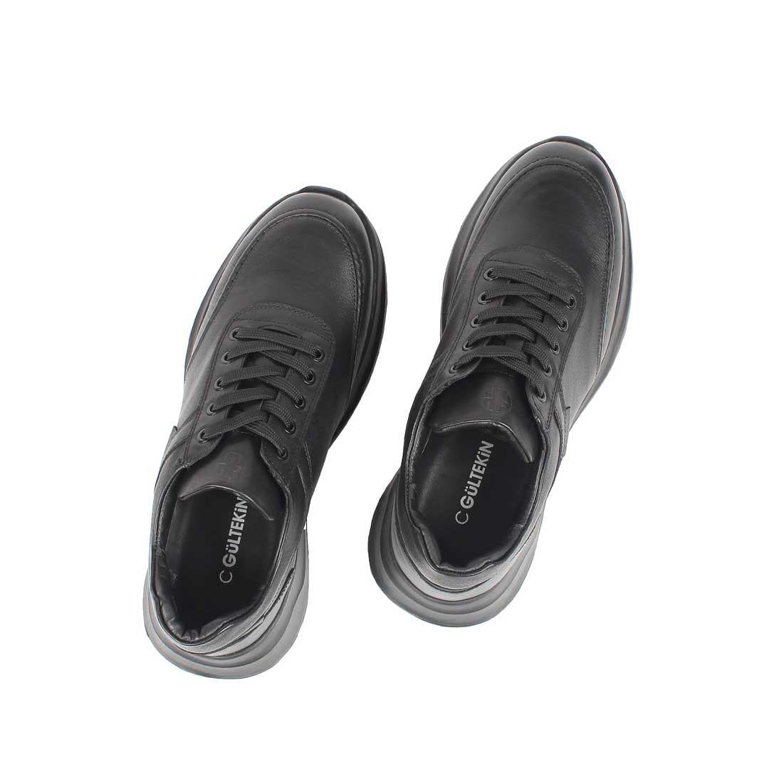 Celal Gültekin Erkek Siyah Kalın Tabanlı Deri Sneaker