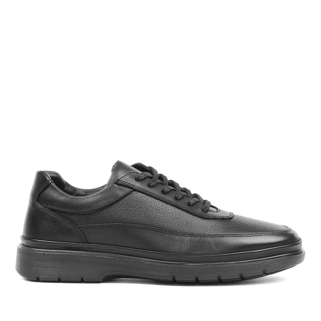 Celal Gültekin Erkek Siyah Kalın Tabanlı Deri Sneaker