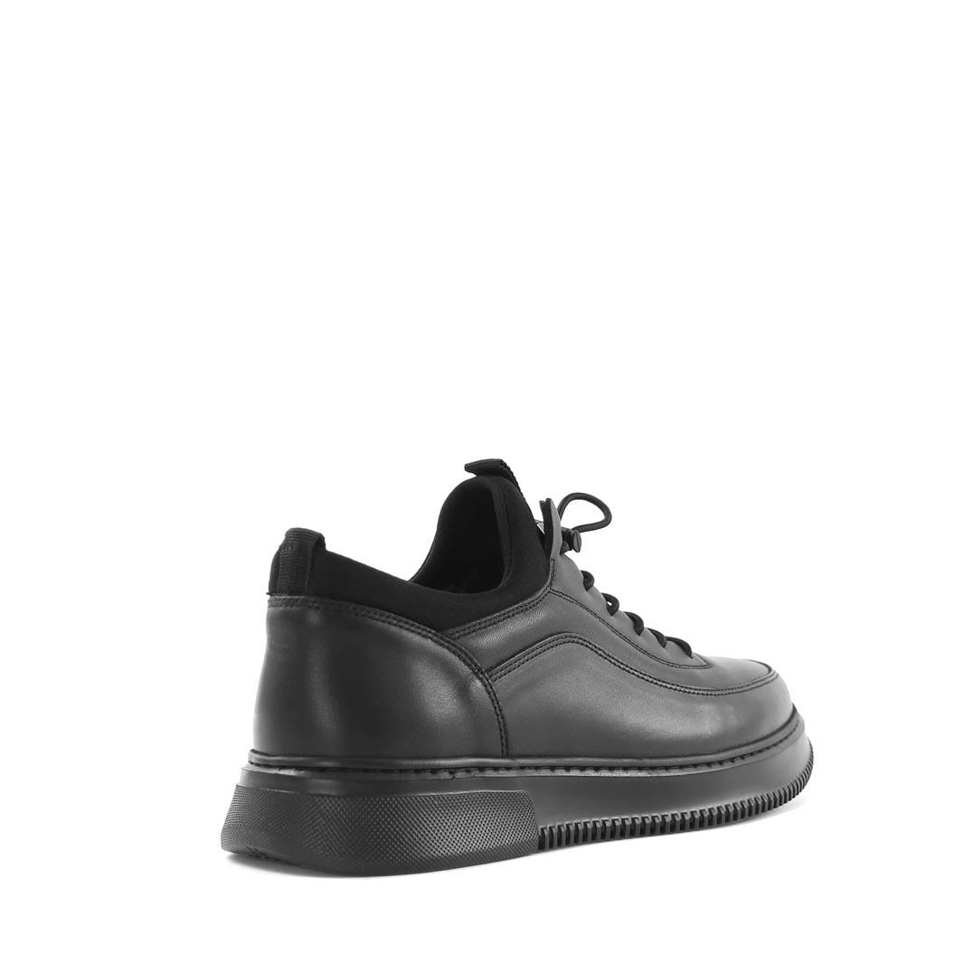 Celal Gültekin Erkek Siyah Kalın Tabanlı Deri Sneaker