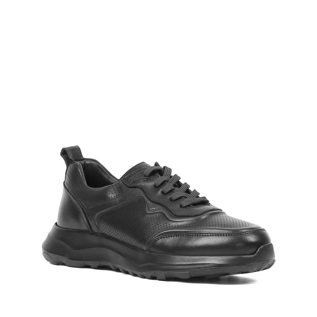 Celal Gültekin Erkek Siyah Kalın Tabanlı Deri Sneaker