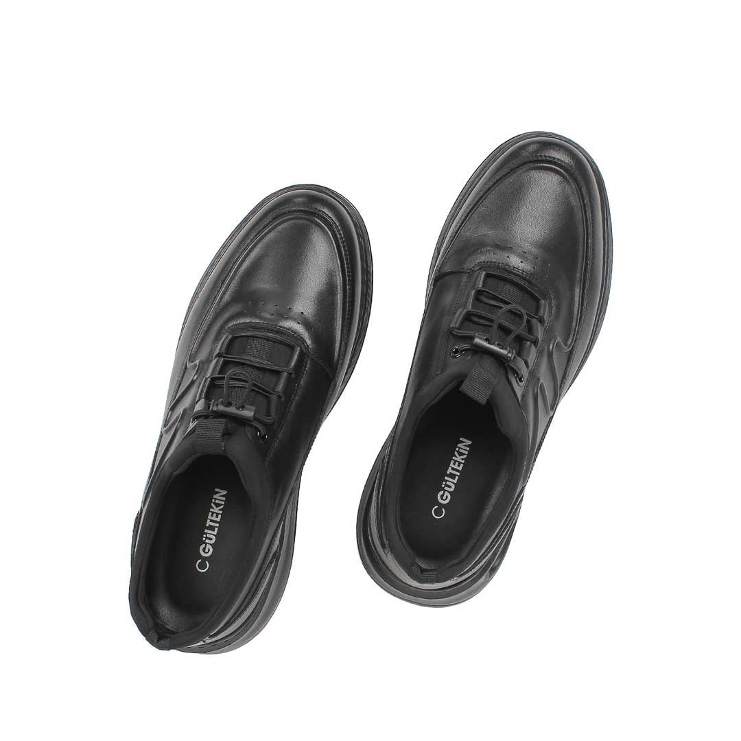 Celal Gültekin Erkek Siyah Kalın Tabanlı Deri Sneaker