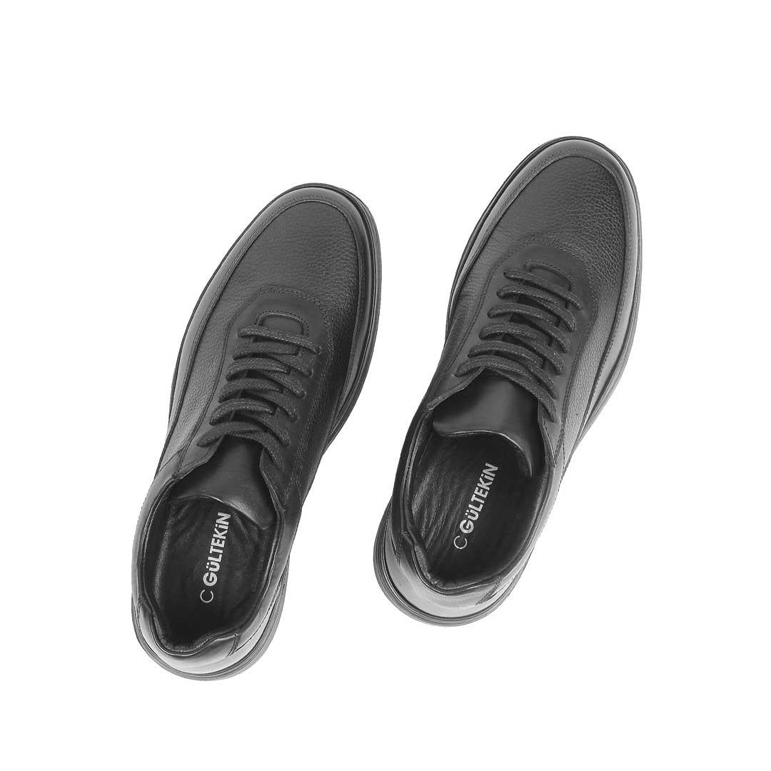 Celal Gültekin Erkek Siyah Kalın Tabanlı Deri Sneaker