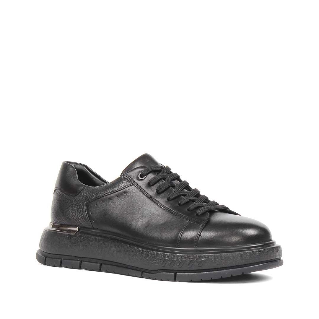 Celal Gültekin Erkek Siyah Kalın Tabanlı Deri Sneaker