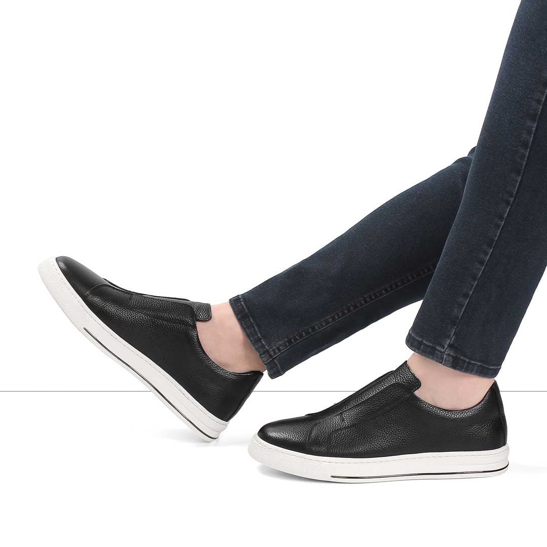Celal Gültekin Erkek Siyah Kalın Tabanlı Deri Sneaker