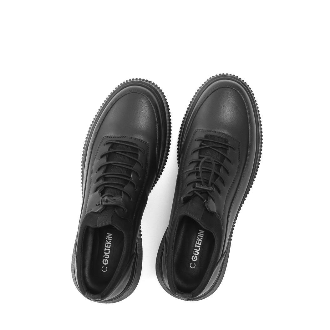 Celal Gültekin Erkek Siyah Kalın Tabanlı Deri Sneaker