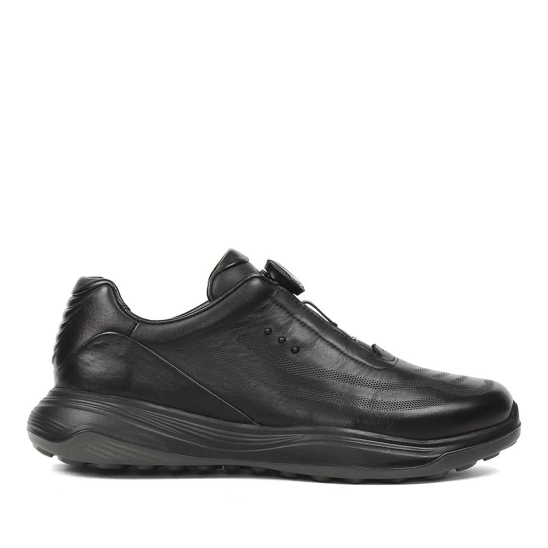 Celal Gültekin Erkek Siyah Kalın Tabanlı Deri Sneaker