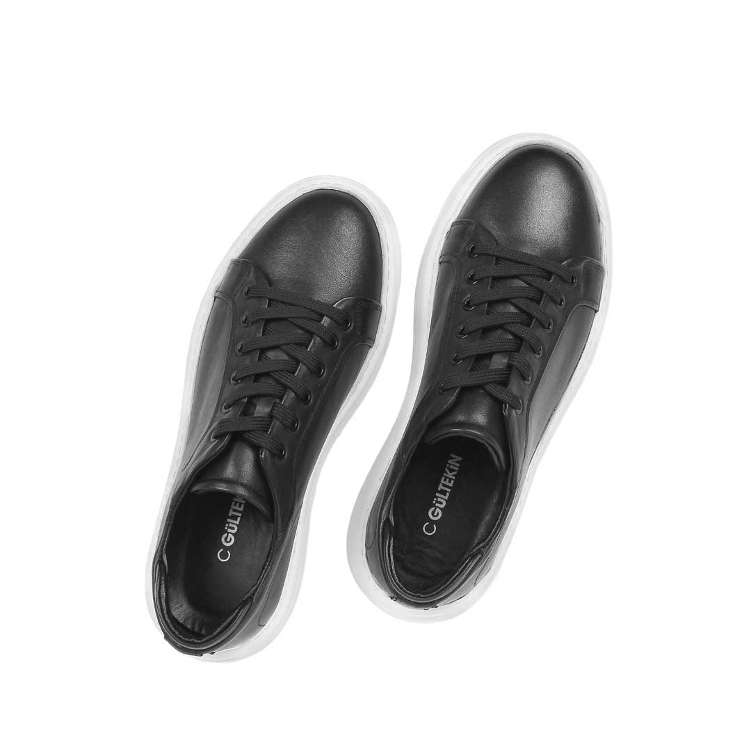 Celal Gültekin Erkek Siyah Kalın Tabanlı Deri Sneaker
