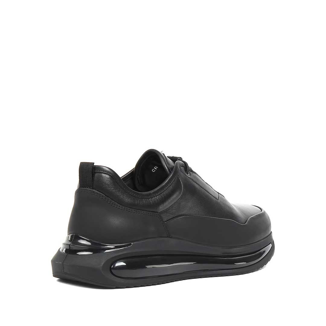 Celal Gültekin Erkek Siyah Kalın Tabanlı Deri Sneaker