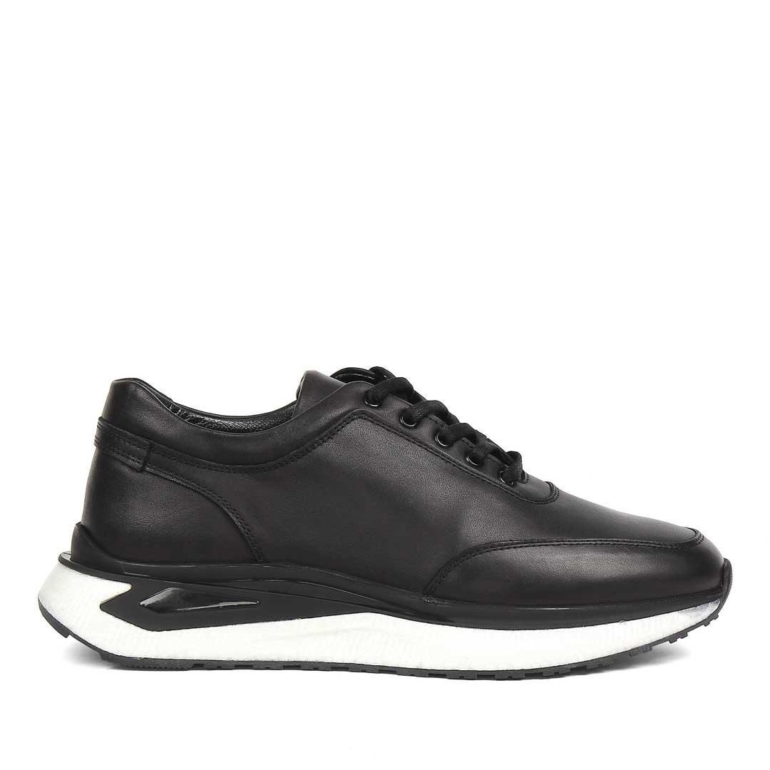 Celal Gültekin Erkek Siyah Kalın Tabanlı Deri Sneaker