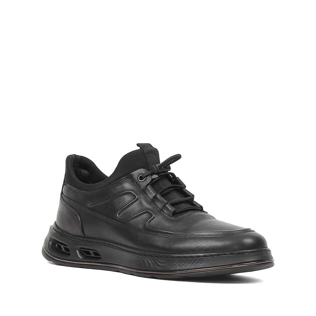 Celal Gültekin Erkek Siyah Kalın Tabanlı Deri Sneaker