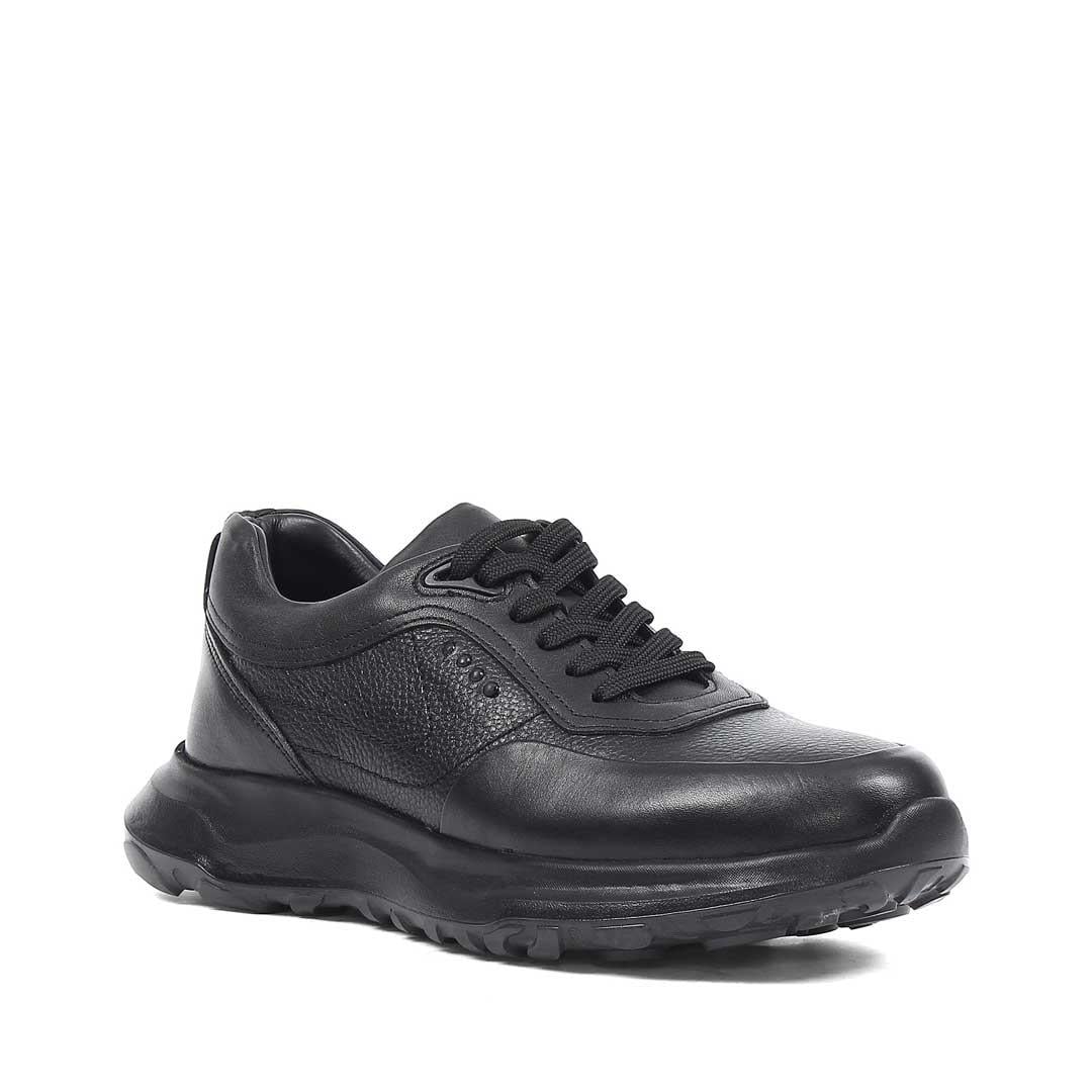Celal Gültekin Erkek Siyah Kalın Tabanlı Deri Sneaker