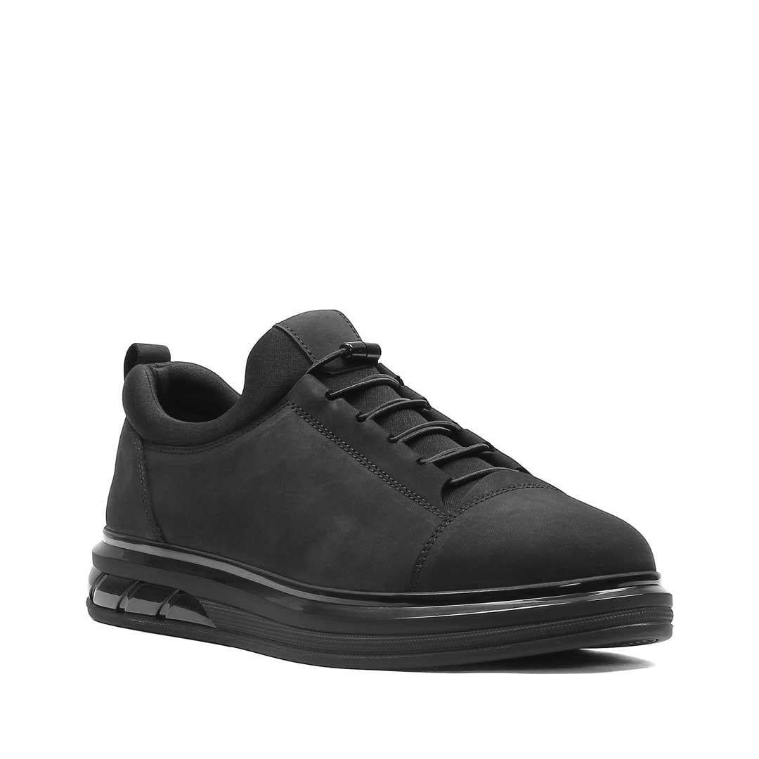Celal Gültekin Erkek Siyah Kalın Tabanlı Nubuk Deri Sneaker
