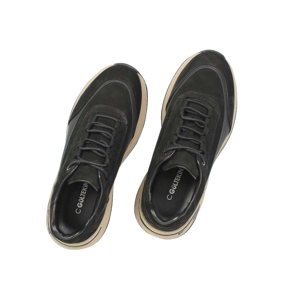 Celal Gültekin Erkek Siyah Kalın Tabanlı Nubuk Deri Sneaker