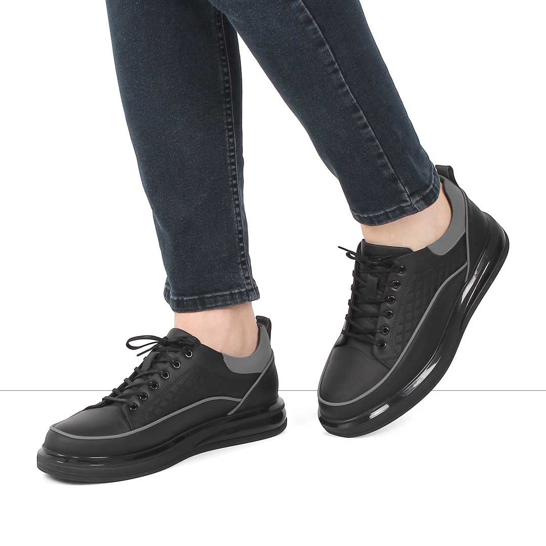 Celal Gültekin Erkek Siyah Mat Deri Sneaker