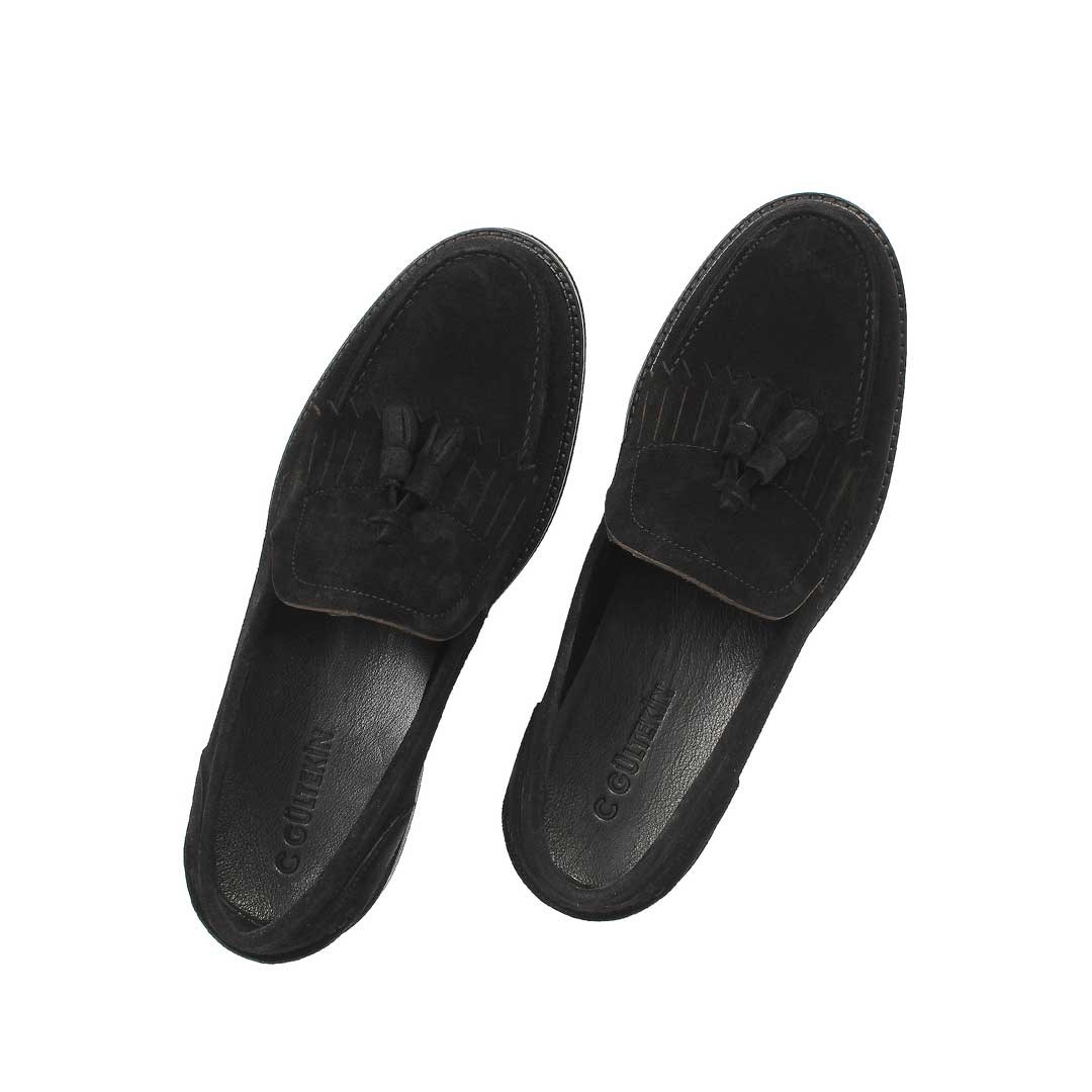 Celal Gültekin Erkek Siyah Püsküllü Süet Deri Loafer