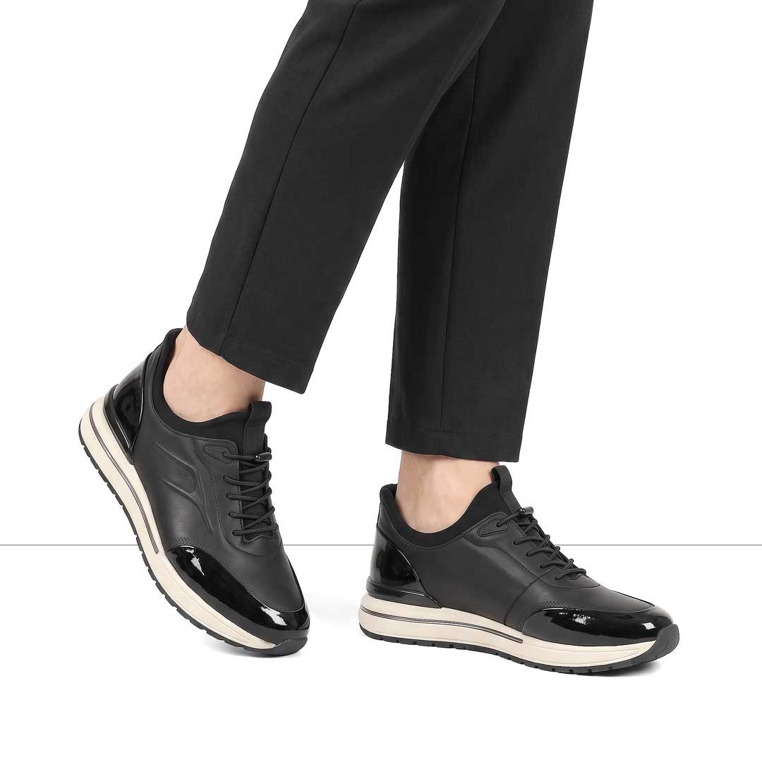 Celal Gültekin Erkek Siyah Rugan Deri Sneaker