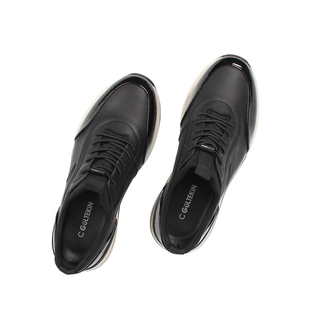 Celal Gültekin Erkek Siyah Rugan Deri Sneaker