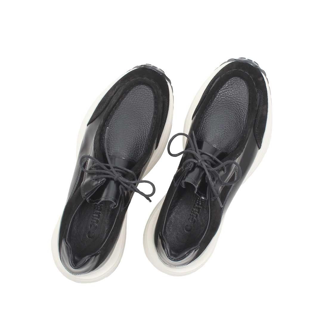 Celal Gültekin Erkek Siyah Süet Bağcıklı Kalın Tabanlı Açma Deri Sneaker