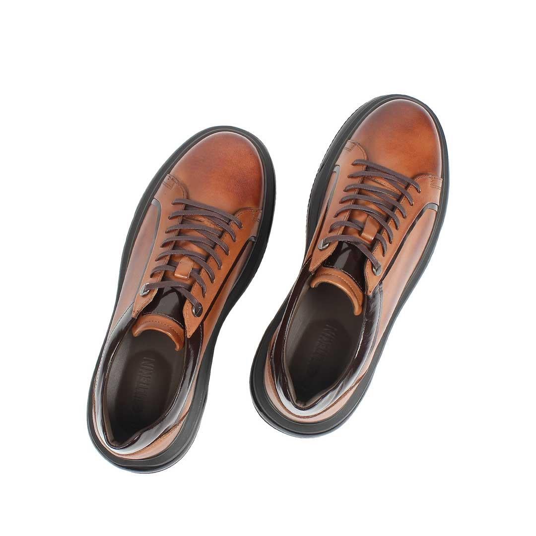 Celal Gültekin Erkek Taba Bağcıklı Kalın Tabanlı Deri Sneaker