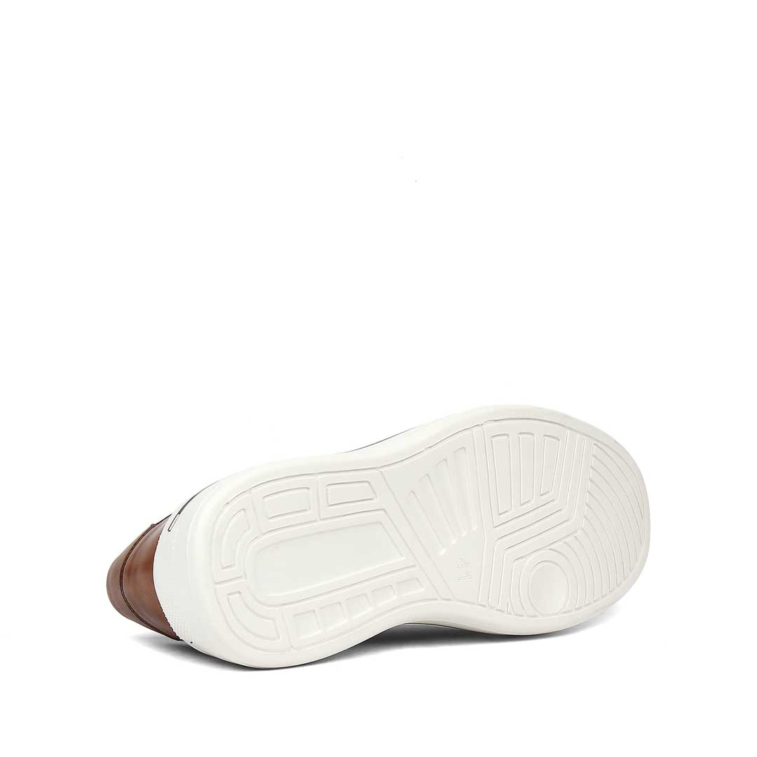 Celal Gültekin Erkek Taba Baskılı Bağcıklı Kalın Tabanlı Deri Sneaker