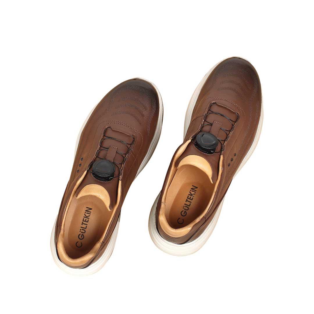 Celal Gültekin Erkek Taba Kalın Tabanlı Deri Sneaker