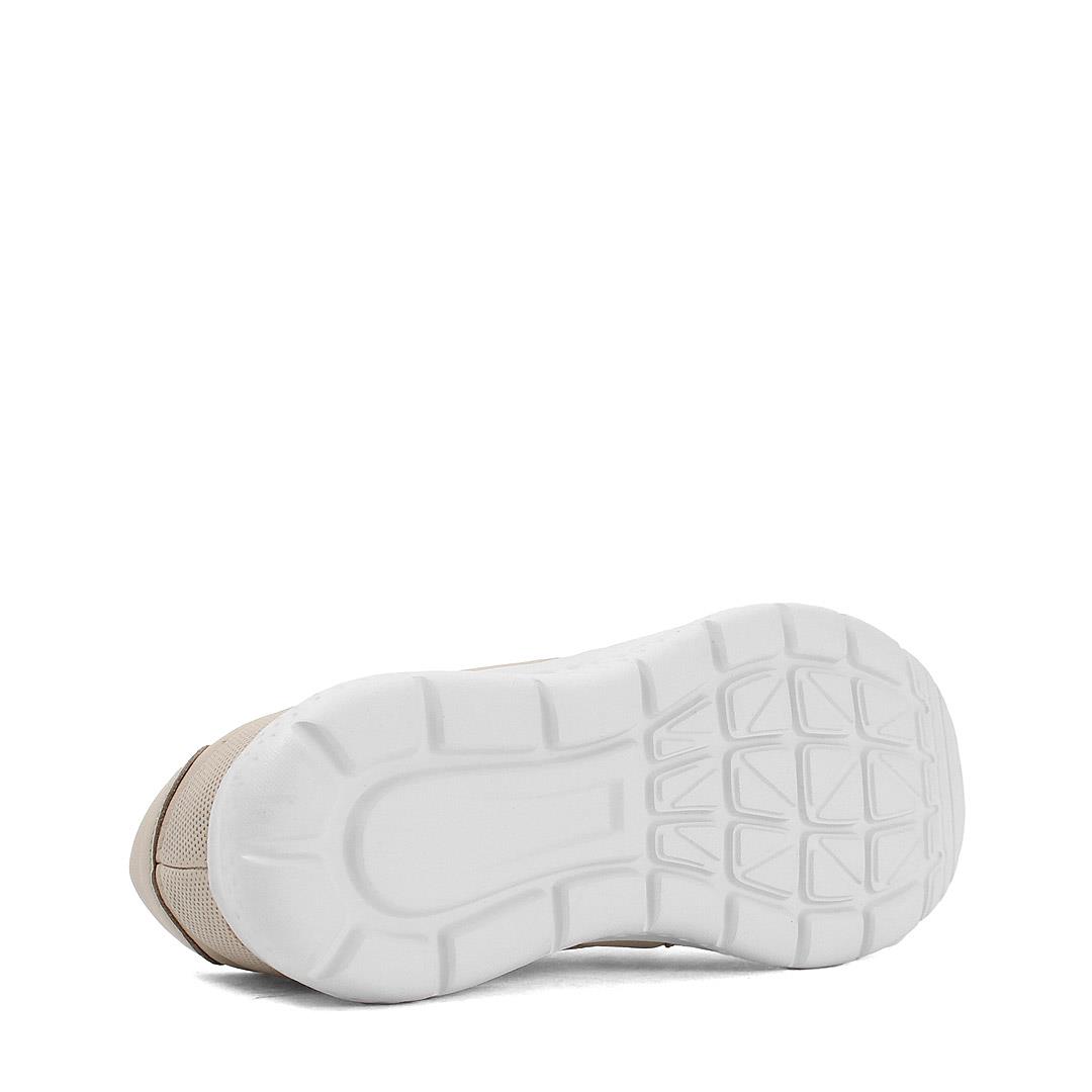 Celal Gültekin Kadın Bej Bağcıklı Kalın Tabanlı Deri Sneaker