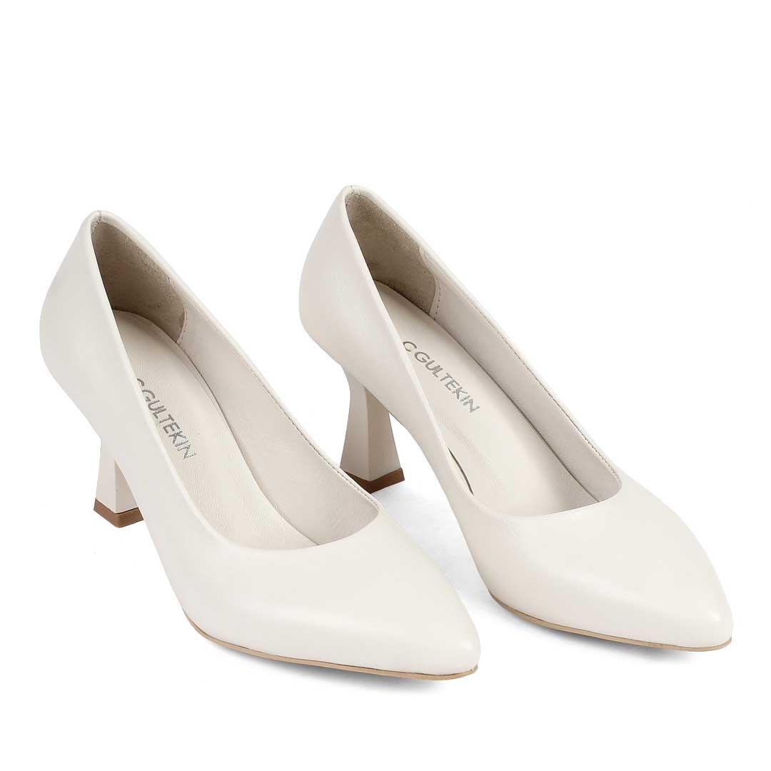 Celal Gültekin Kadın Bej İnce Topuklu Deri Stiletto