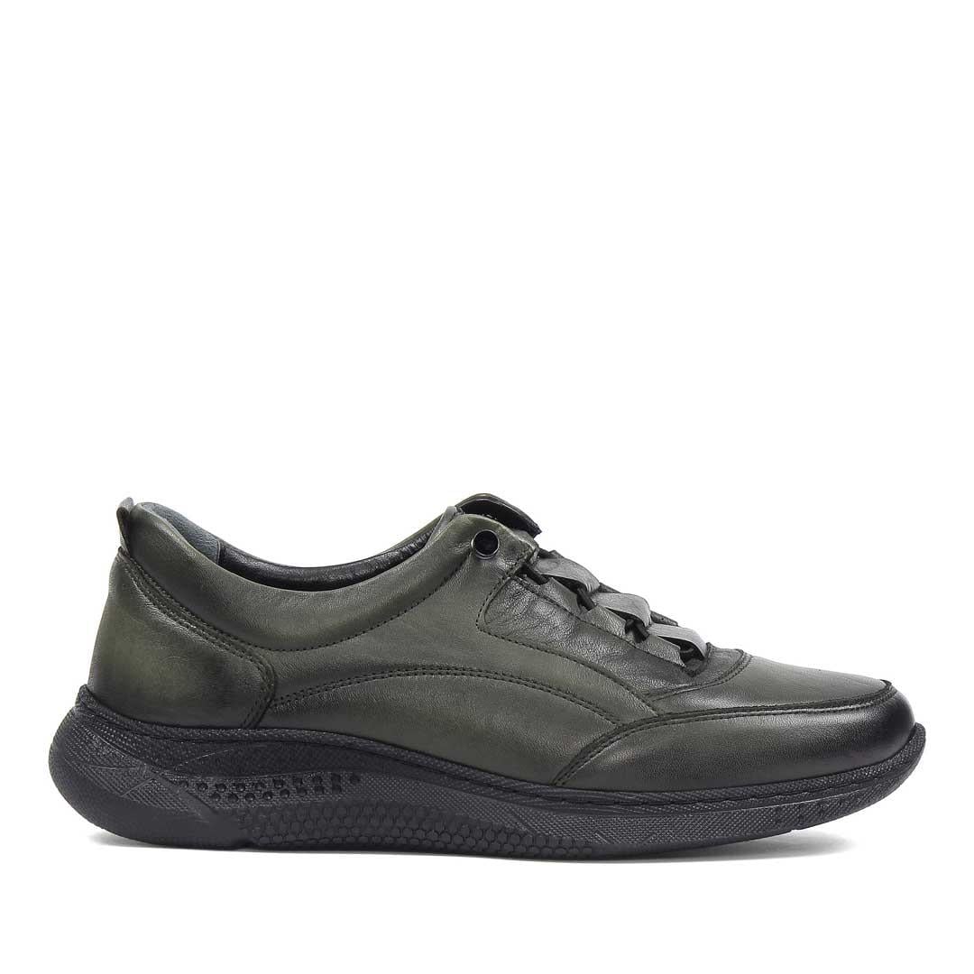 Celal Gültekin Kadın Haki Kalın Tabanlı Deri Sneaker