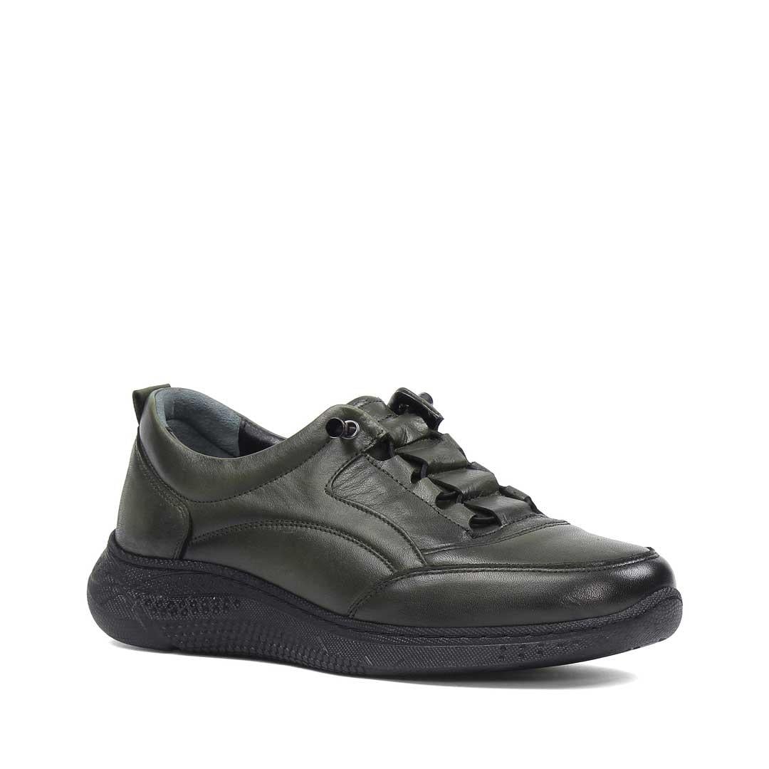 Celal Gültekin Kadın Haki Kalın Tabanlı Deri Sneaker