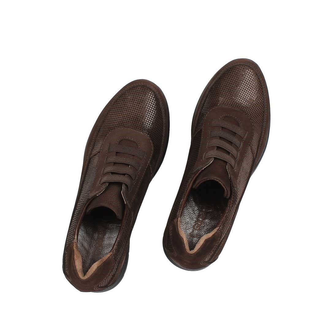 Celal Gültekin Kadın Kahverengi Dolgu Topuklu Nubuk Deri Sneaker