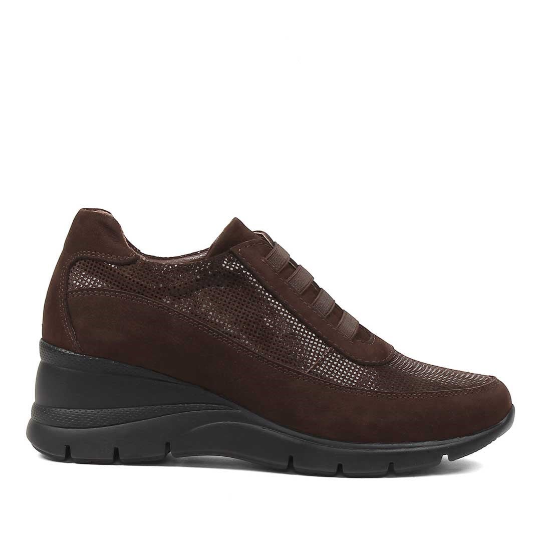 Celal Gültekin Kadın Kahverengi Dolgu Topuklu Nubuk Deri Sneaker