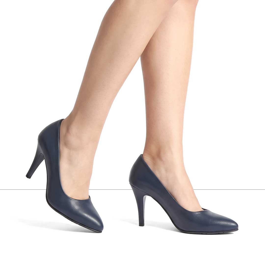 Celal Gültekin Kadın Lacivert İnce Topuklu Deri Stiletto