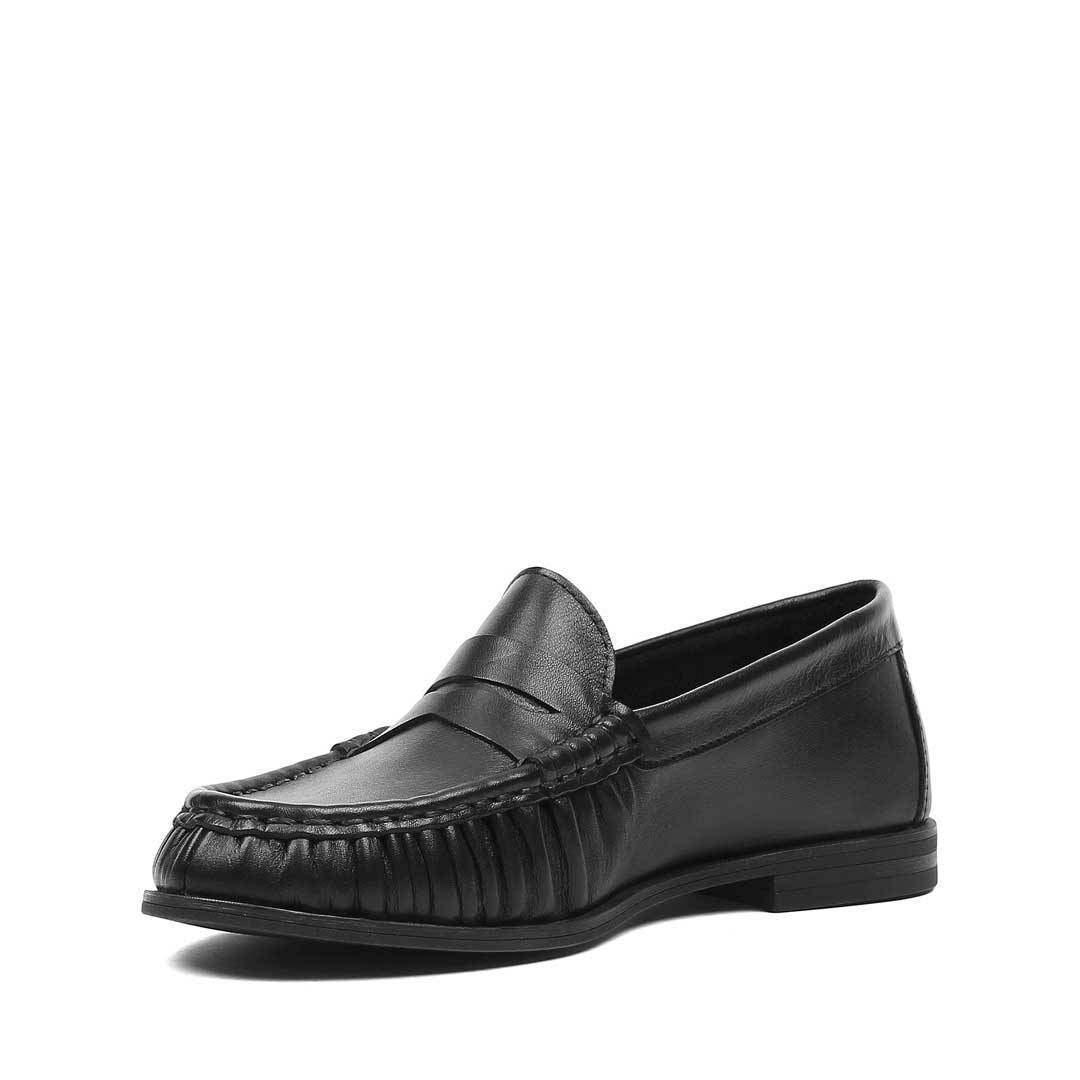 Markasız Kadın Siyah Deri Loafer