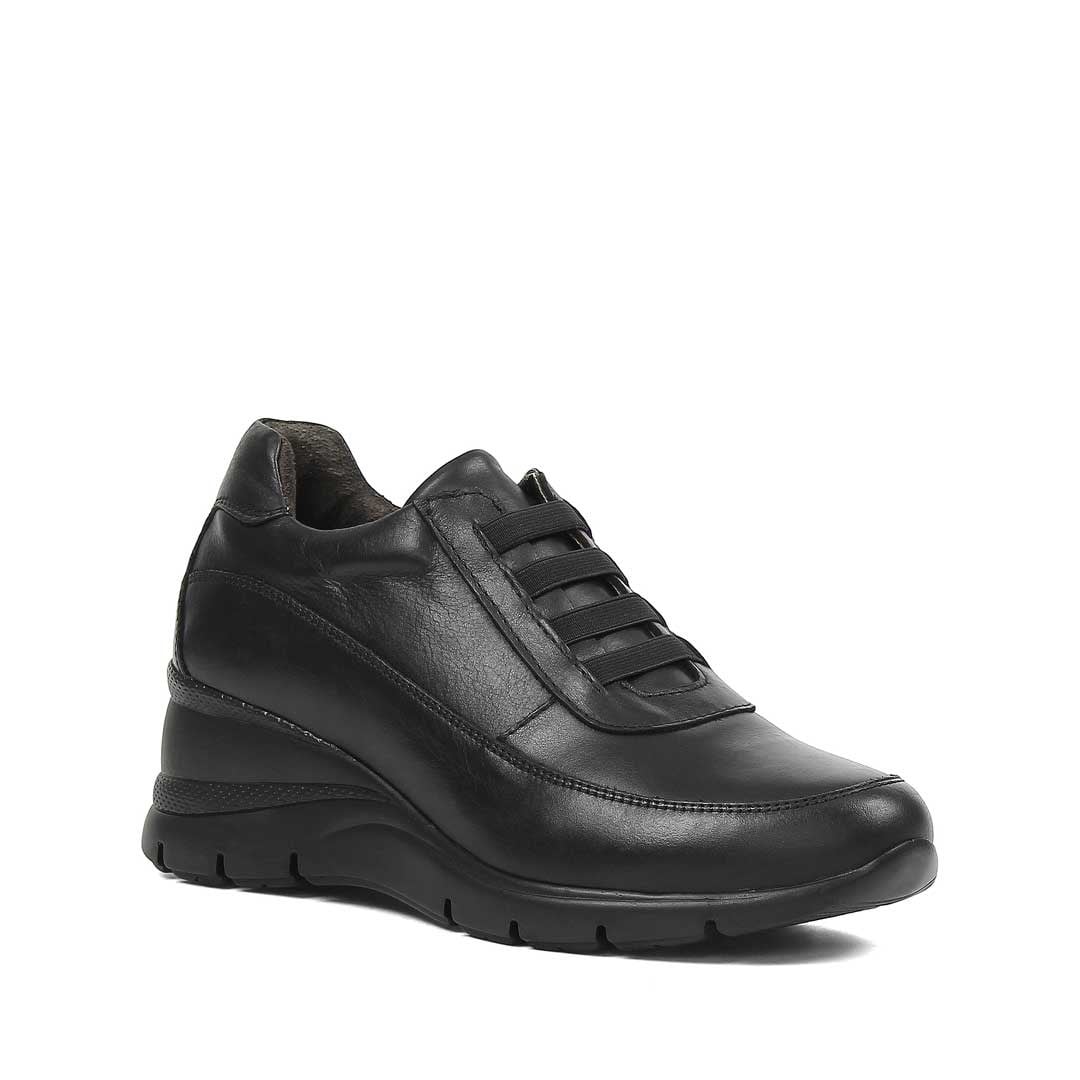 Celal Gültekin Kadın Siyah Dolgu Topuklu Deri Sneaker