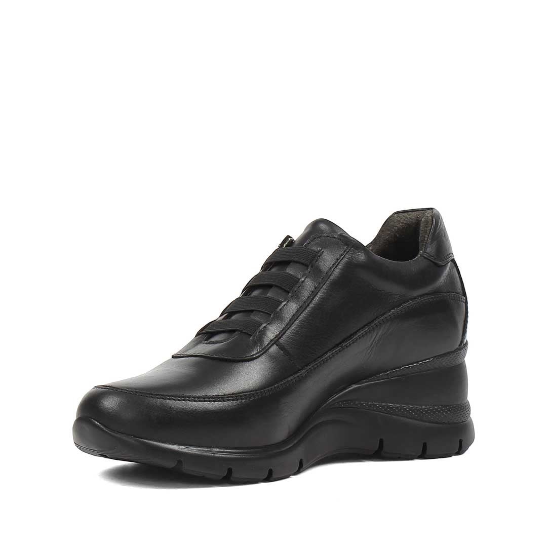 Celal Gültekin Kadın Siyah Dolgu Topuklu Deri Sneaker