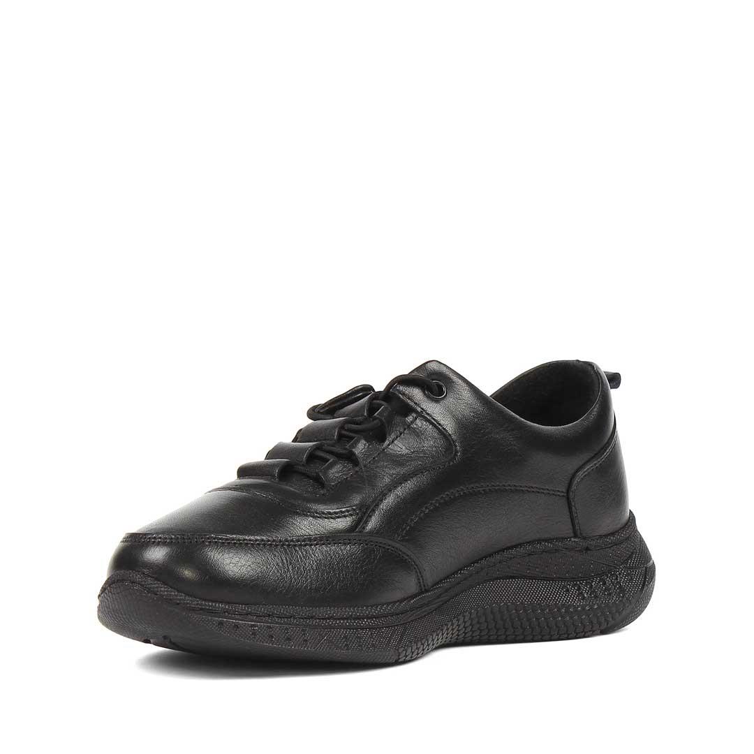 Celal Gültekin Kadın Siyah Kalın Tabanlı Deri Sneaker